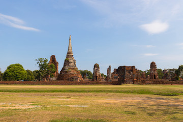 Ayutthaya Historical Park covers the ruins of the old city of Ayutthaya,  Wat Mahathat.