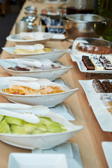 Buffet food setting 