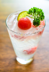 fresh sparkling lemon juice with water melon