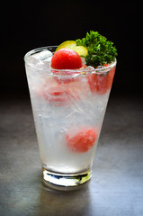 fresh sparkling lemon juice with water melon