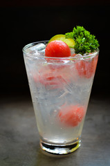 fresh sparkling lemon juice with water melon