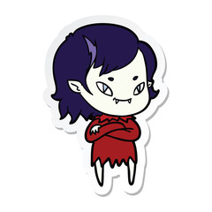 sticker of a cartoon friendly vampire girl