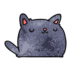 textured cartoon of cute kawaii cat