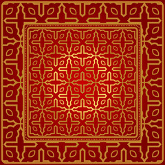 Design Of A Geometric Pattern. Vector. For Wallpaper, Flyer, Book, Brochure. Red gold color