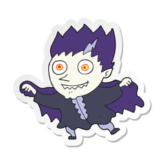 sticker of a cartoon vampire