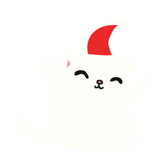 christmas cartoon of kawaii cat
