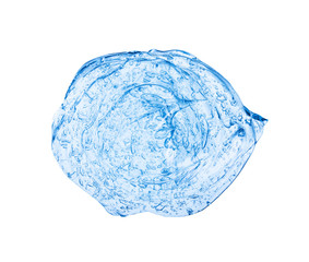 Blue gel cream cosmetic bubble isolated on white background on top view photo image object design