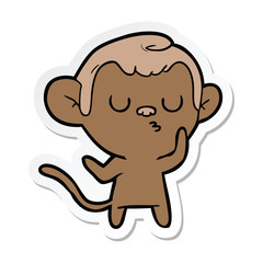 sticker of a cartoon monkey