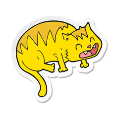 sticker of a cartoon cat