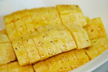 Pineapples on plate