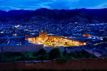 Naklejka premium Cusco in the late evening