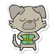 sticker of a cartoon dog