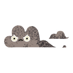 Obraz premium retro illustration style cartoon storm cloud