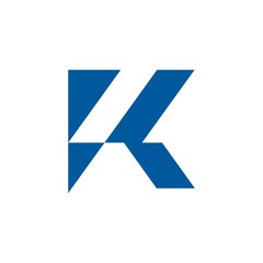 K logo vector template blue color - Vector