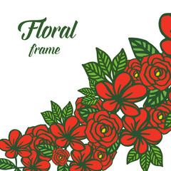 Vector illustration design crowd red wreath frame