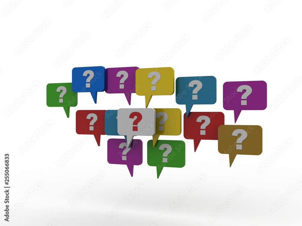 Poster 3d rendering question mark