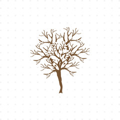 tree in snow isolated illustration