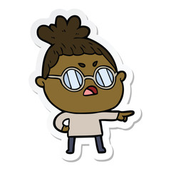 Fototapeta premium sticker of a cartoon annoyed woman