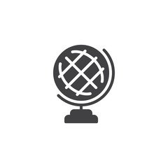 Obraz premium Earth globe vector icon. filled flat sign for mobile concept and web design. Geography globe glyph icon. Symbol, logo illustration. Pixel perfect vector graphics