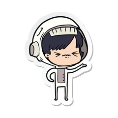 sticker of a angry cartoon space girl