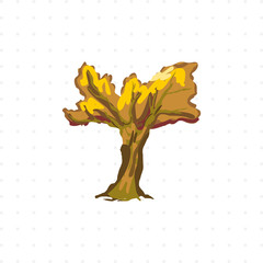 yellow tree isolated illustration