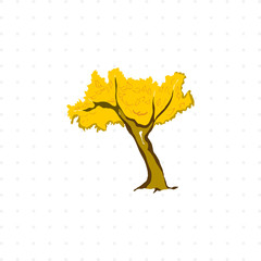 yellow tree isolated illustration