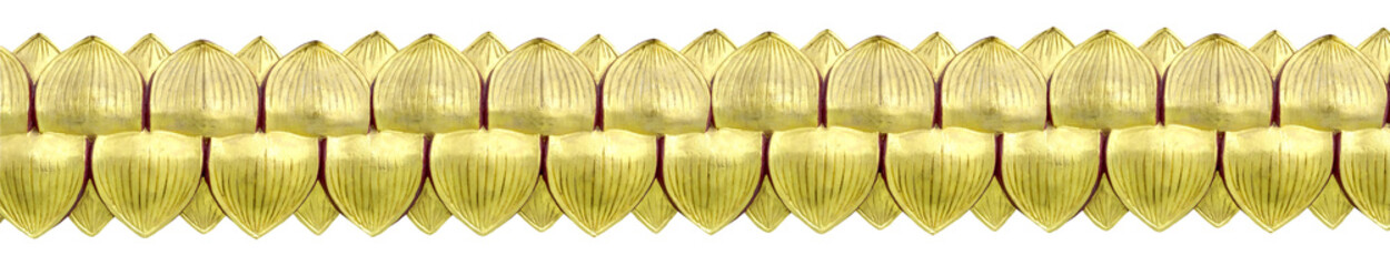 Gold stucco lotus Petals on white background