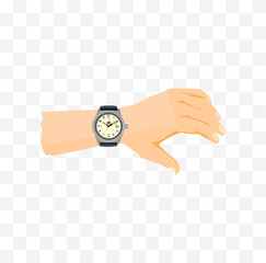 hand with watch illustration