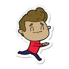 Fototapeta premium sticker of a running cartoon man