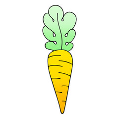 quirky gradient shaded cartoon carrot