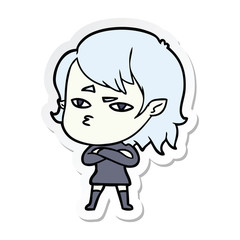 sticker of a cartoon vampire girl