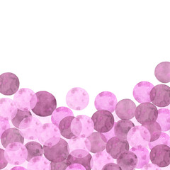 Watercolor abstract pattern with pink circles.