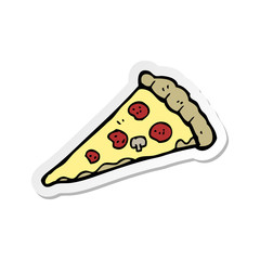 sticker of a cartoon pizza