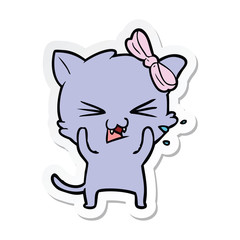 sticker of a cartoon cat