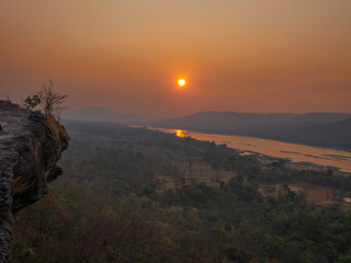 There's a very nice view up here at Pha Taem National Park at Ubon Ratchathani , Thailand.