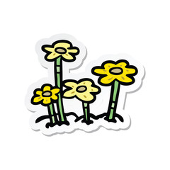 sticker of a cartoon flowers