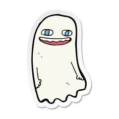 sticker of a funny cartoon ghost