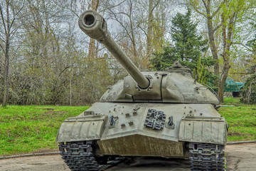 the heavy tank IS-3 was put into service in 1945, was in service with the troops of the Soviet army