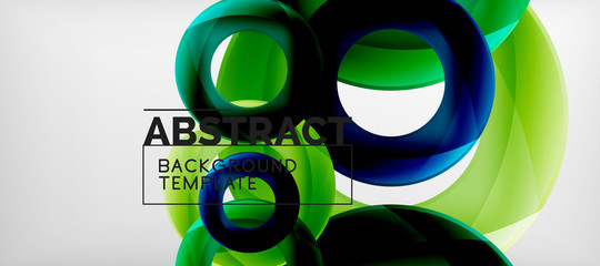 Flying circles geometric abstract background