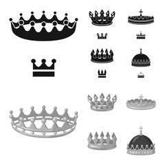 Isolated object of medieval and nobility logo. Set of medieval and monarchy stock vector illustration.