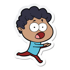 sticker of a cartoon man gasping in surprise