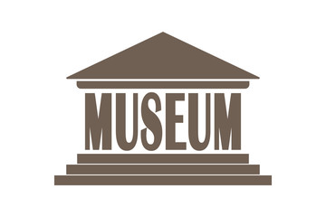 Museum building icon. Flat symbol. Vector illustration. International museum day.