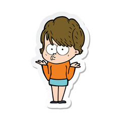 sticker of a cartoon woman