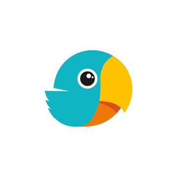 cute parrot logo vector illustration - Vector
