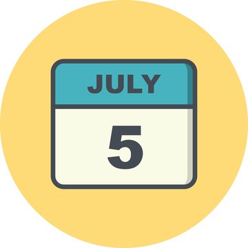 July 5th Date On A Single Day Calendar