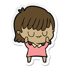 sticker of a cartoon woman