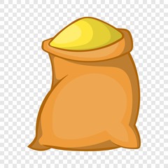 Bag of flour icon in cartoon style on a background for any web design 