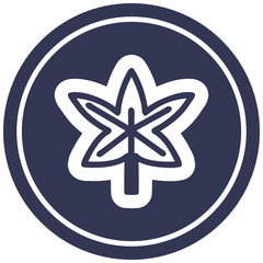 marijuana leaf circular icon