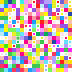 Mosaic of a bright colorful squares on a white background. 