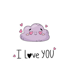 Cute poster with cloud on white background.